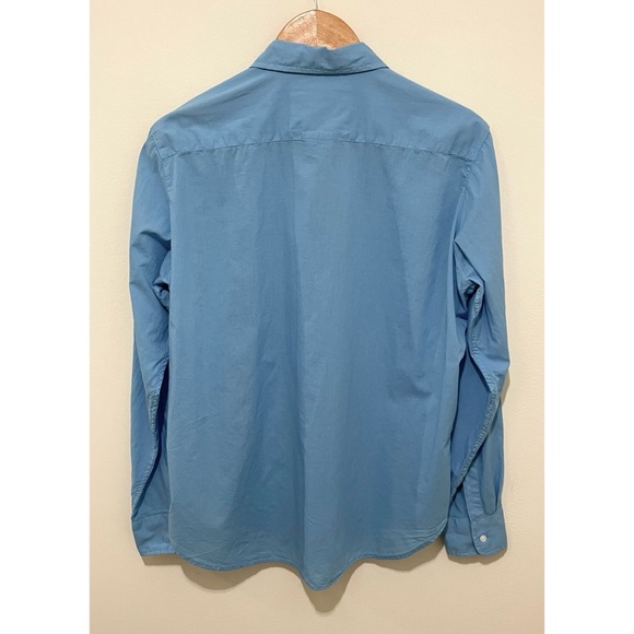 Frank & Eileen Blue Button Down V-neck Shirt, Size M - Picture 8 of 9